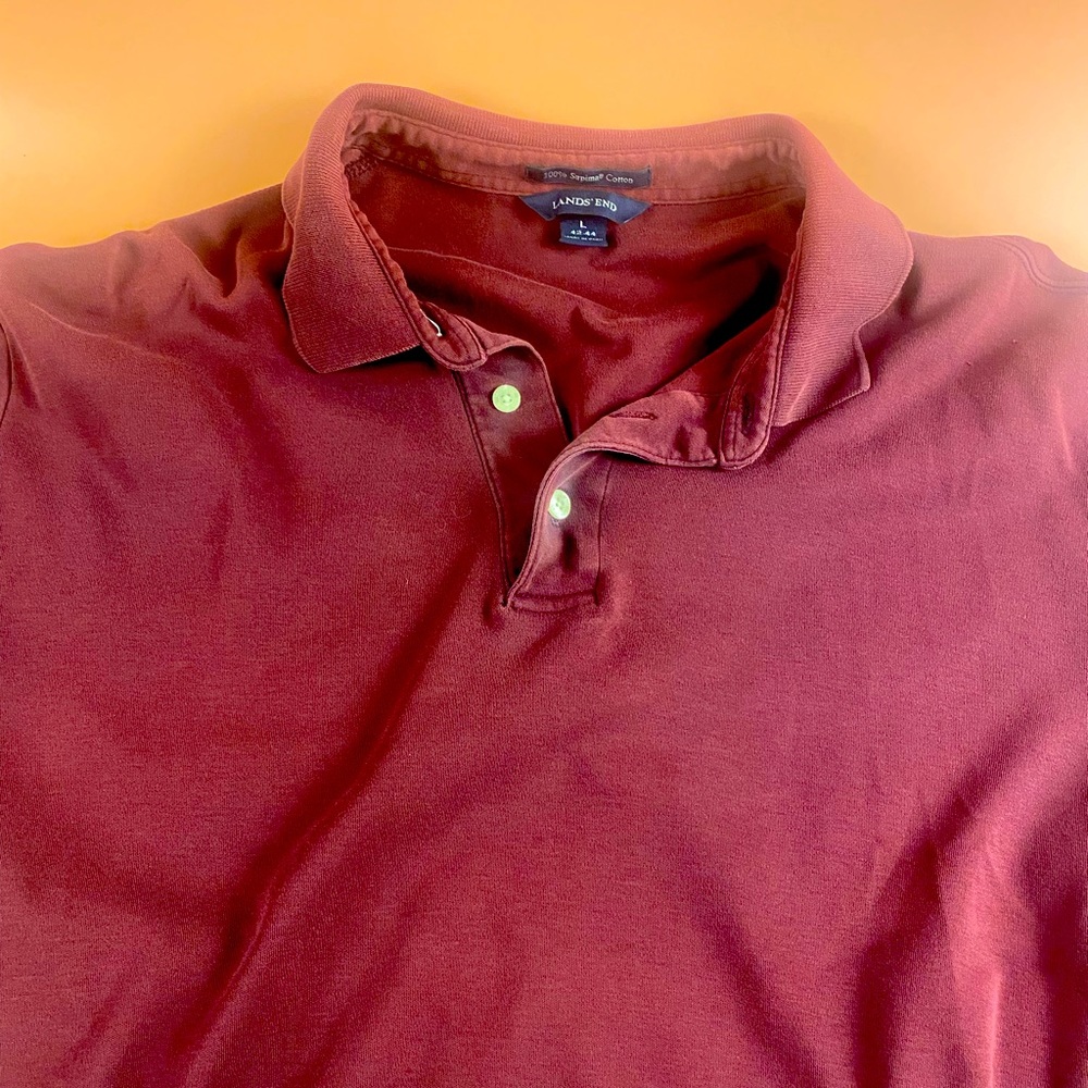 Lands’ End | Men’s 100% Supima Cotton Polo Sweater | Size L 42-44